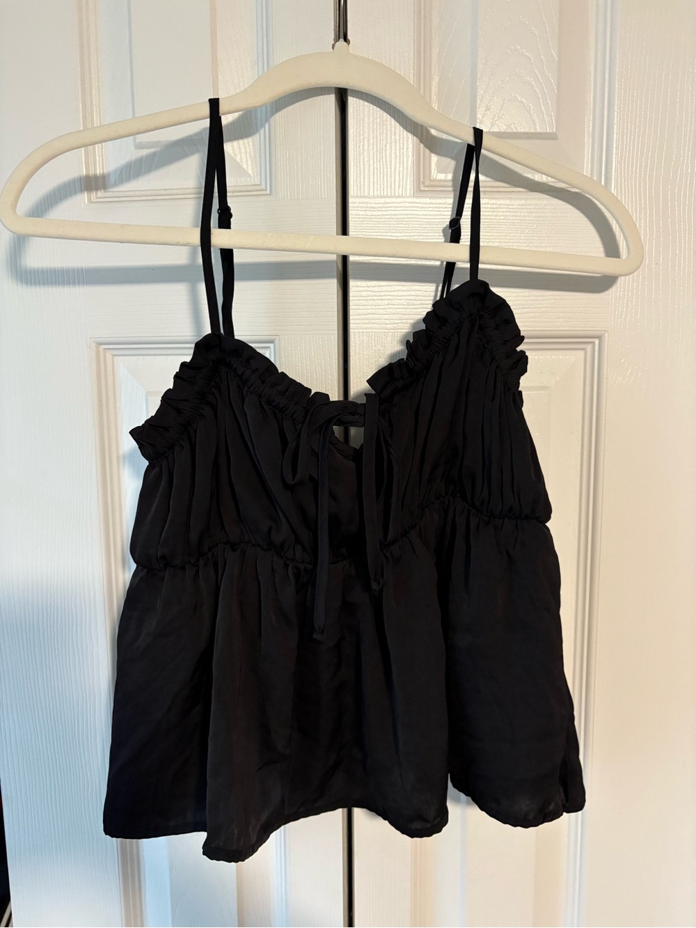 American Eagle Outfitters Black Ruffled Tie-Front Camisole